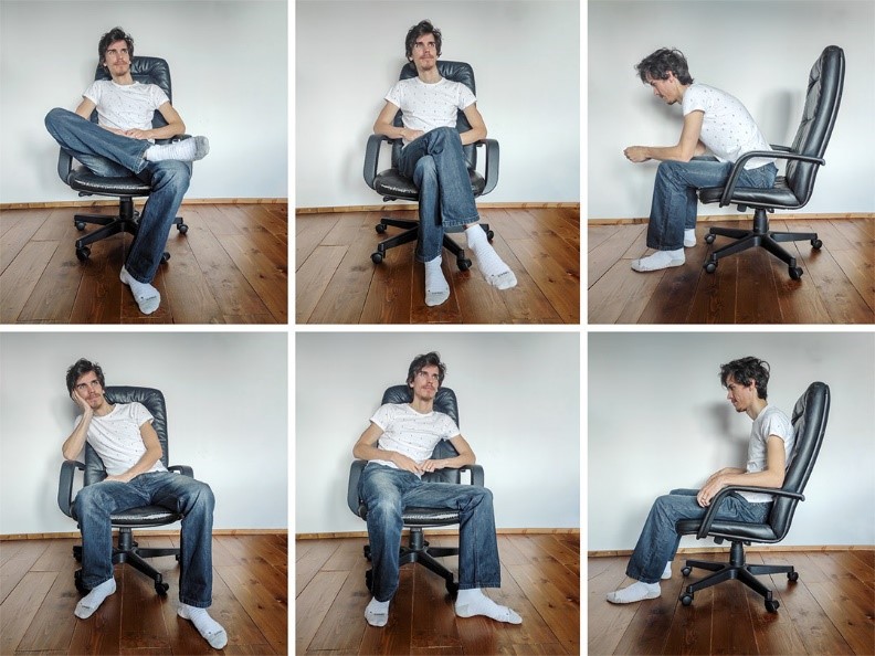 sedenie sedavá práca držanie tela postúra chrbtica práca bolesť